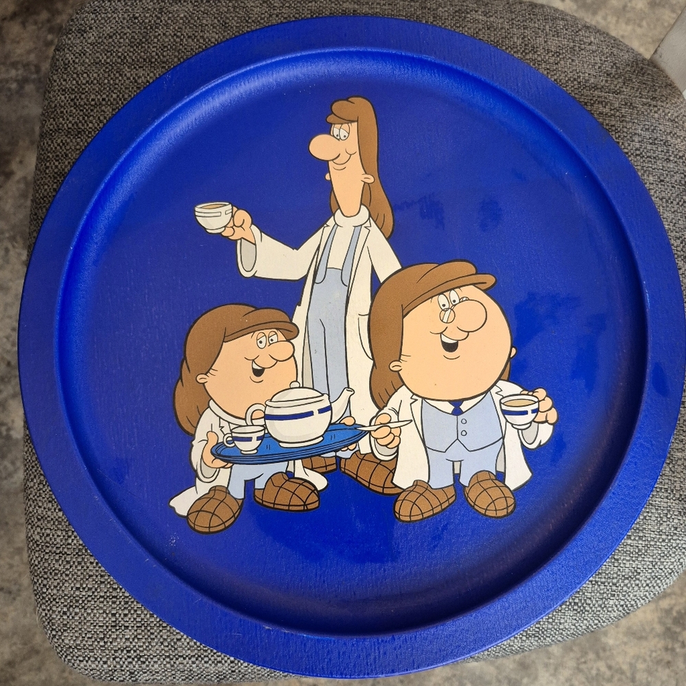 Vintage Round Tetley Tea Metal Serving Tray